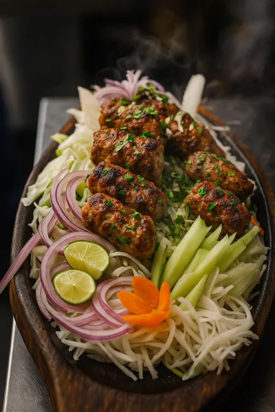 Sizzling Kebabs with Fresh Garnishes